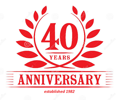 40 years anniversary. established 1982